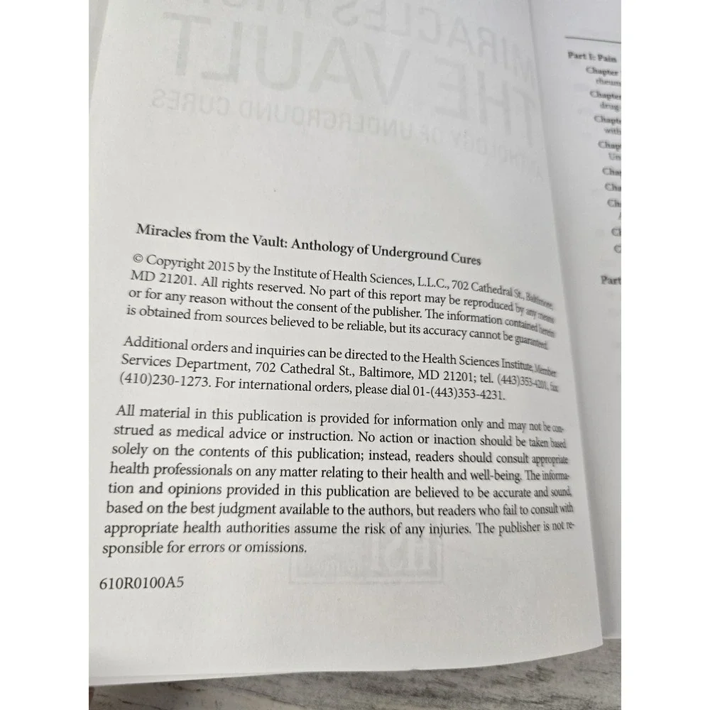 Miracles from the Vault Anthology of Underground Cures Jenny Thompson HSI Book